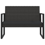 4 Piece Garden Lounge Set with Cushions Black Poly Rattan - Close-Up Angle