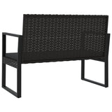 4 Piece Garden Lounge Set with Cushions Black Poly Rattan - Extra Image