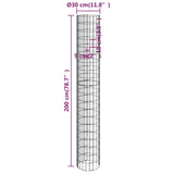 Circular Gabion Pole Galvanised Steel ?0x200 cm