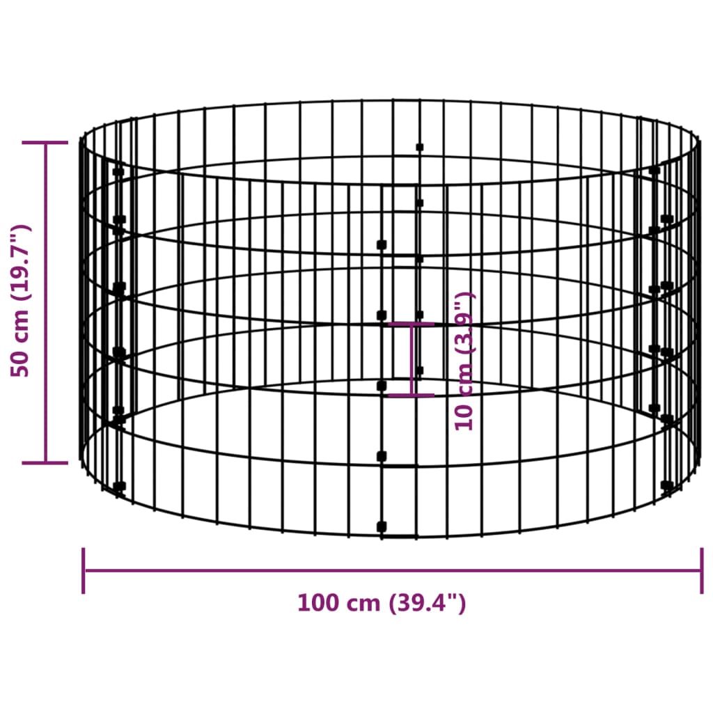 Circular Gabion Pole Galvanised Steel ?00x50 cm