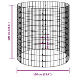Circular Gabion Pole Galvanised Steel ?00x100 cm