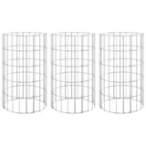 Circular Gabion Raised Beds 3 pcs Galvanised Steel Ø30x50 cm