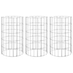 Circular Gabion Raised Beds 3 pcs Galvanised Steel Ø30x50 cm