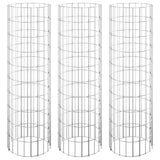 Circular Gabion Raised Beds 3 pcs Galvanised Steel Ø30x100 cm
