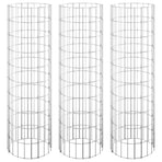 Circular Gabion Raised Beds 3 pcs Galvanised Steel Ø30x100 cm
