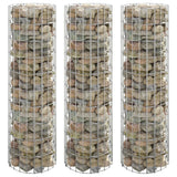 Circular Gabion Raised Beds 3 pcs Galvanised Steel Ø30x100 cm