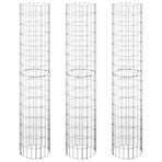 Circular Gabion Raised Beds 3 pcs Galvanised Steel Ø30x150 cm