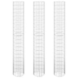Circular Gabion Raised Beds 3 pcs Galvanised Steel Ø30x200 cm