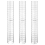 Circular Gabion Raised Beds 3 pcs Galvanised Steel Ø30x200 cm