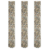 Circular Gabion Raised Beds 3 pcs Galvanised Steel Ø30x200 cm