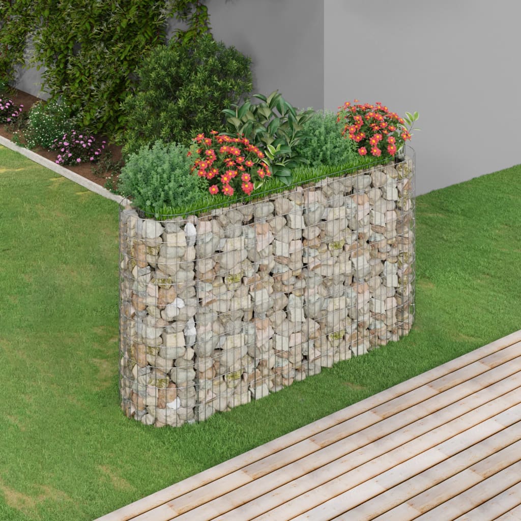 Gabion Raised Bed Galvanised Iron 190x50x100 cm