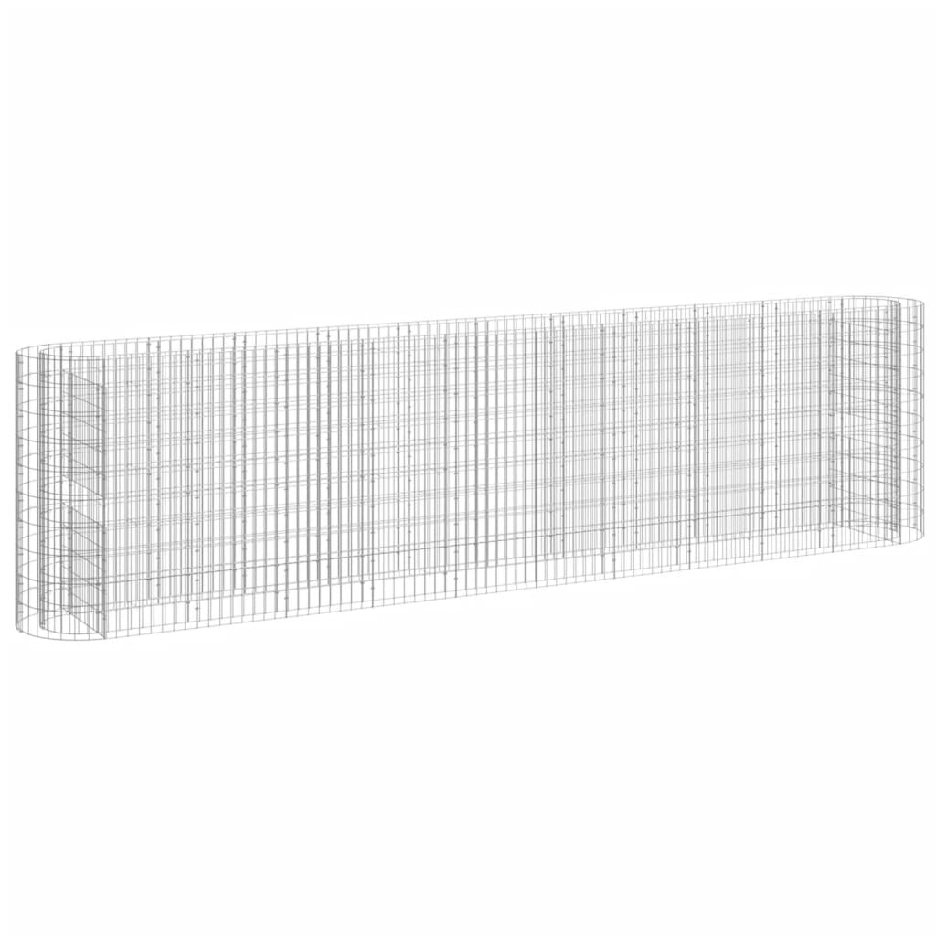Gabion Raised Bed Galvanised Iron 400x50x100 cm