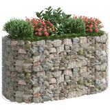 Gabion Raised Bed Galvanised Iron 200x100x100 cm - Side View