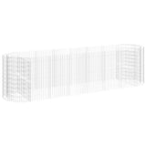 Gabion Raised Bed Galvanised Iron 400x100x100 cm - Front View