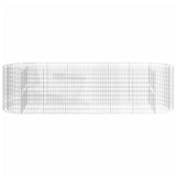 Gabion Raised Bed Galvanised Iron 400x100x100 cm - Top-Down View