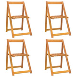 Folding Garden Chairs 4 pcs Solid Wood Acacia - Front View