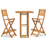 3 Piece Outdoor Bar Set Solid Wood Acacia - Front View