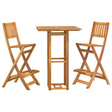 3 Piece Outdoor Bar Set Solid Wood Acacia - Side View