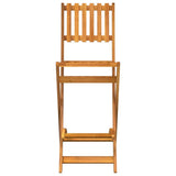 3 Piece Outdoor Bar Set Solid Wood Acacia - Rear View