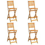 5 Piece Outdoor Bar Set Solid Wood Acacia - Top-Down View