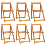 Folding Chairs 6 pcs Solid Wood Acacia