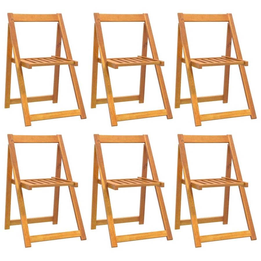 Folding Chairs 6 pcs Solid Wood Acacia