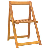 Folding Garden Chairs 6 pcs Solid Wood Acacia - Side View