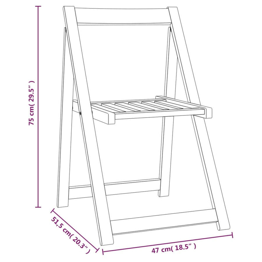 Folding Chairs 6 pcs Solid Wood Acacia