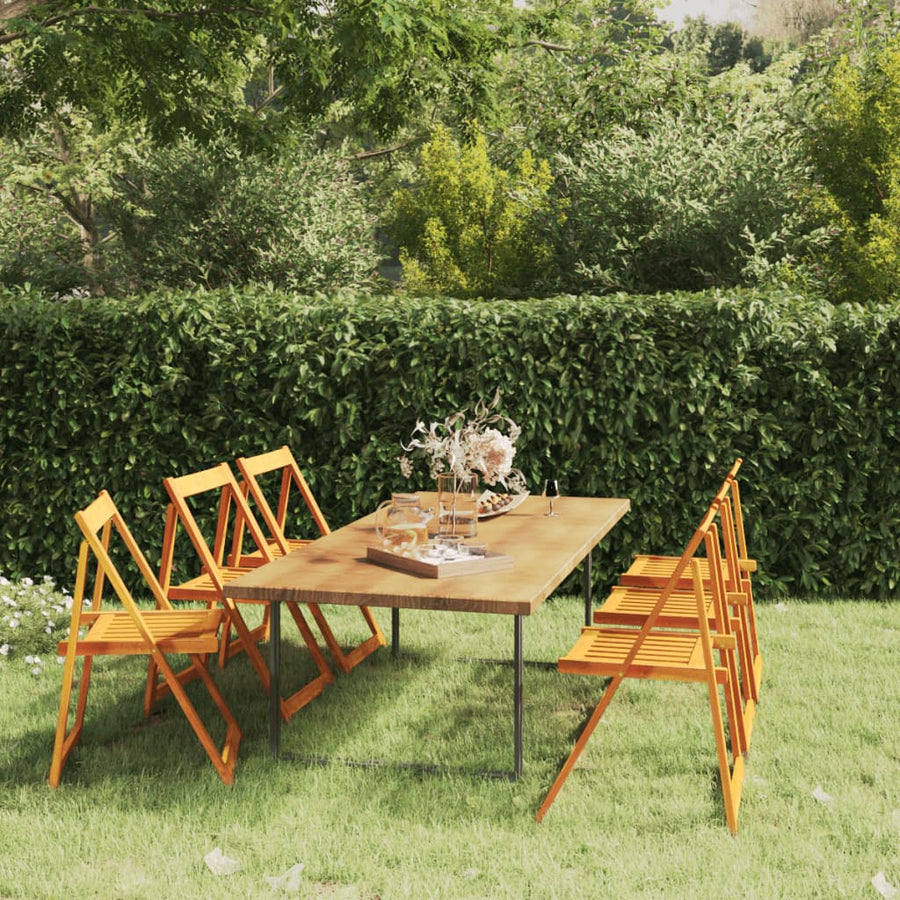 Folding Chairs 6 pcs Solid Wood Acacia