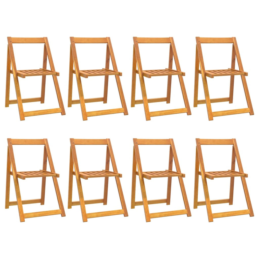 Folding Chairs 8 pcs Solid Wood Acacia