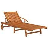 2 Piece Sunlounger Set with Table Solid Wood Acacia - Top-Down View