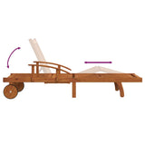2 Piece Sunlounger Set with Table Solid Wood Acacia - Rear View