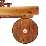 2 Piece Sunlounger Set with Table Solid Wood Acacia - Close-Up Angle