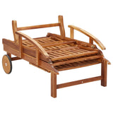 2 Piece Sunlounger Set with Table Solid Wood Acacia - Low Angle