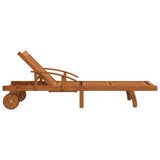Sun Loungers 2 pcs Solid Wood Acacia - Rear View