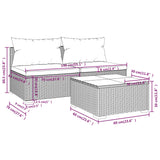 3 Piece Garden Lounge Set with Cushions Poly Rattan Black - Close-Up Angle
