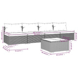 5 Piece Garden Lounge Set with Cushions Poly Rattan Black - Close-Up Angle