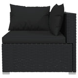 4 Piece Garden Lounge Set with Cushions Poly Rattan Black - Top-Down View