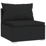 4 Piece Garden Lounge Set with Cushions Poly Rattan Black - 45-Degree Angle