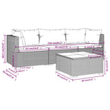 4 Piece Garden Lounge Set with Cushions Poly Rattan Grey - Extra Image