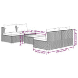 5 Piece Garden Lounge Set with Cushions Poly Rattan Grey