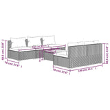 6 Piece Garden Lounge Set with Cushions Poly Rattan Black - Close-Up Angle