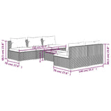 6 Piece Garden Lounge Set with Cushions Poly Rattan Grey - Close-Up Angle