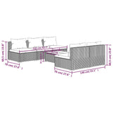 6 Piece Garden Lounge Set with Cushions Poly Rattan Grey - Close-Up Angle