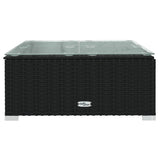 7 Piece Garden Lounge Set with Cushions Poly Rattan Black - Rear View