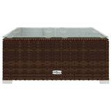 7 Piece Garden Lounge Set with Cushions Poly Rattan Brown - Rear View