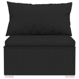 9 Piece Garden Lounge Set with Cushions Poly Rattan Black - Top-Down View
