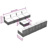 9 Piece Garden Lounge Set with Cushions Poly Rattan Black - Close-Up Angle