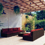 9 Piece Garden Lounge Set with Cushions Poly Rattan Brown
