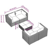 5 Piece Garden Lounge Set with Cushions Poly Rattan Black - Close-Up Angle